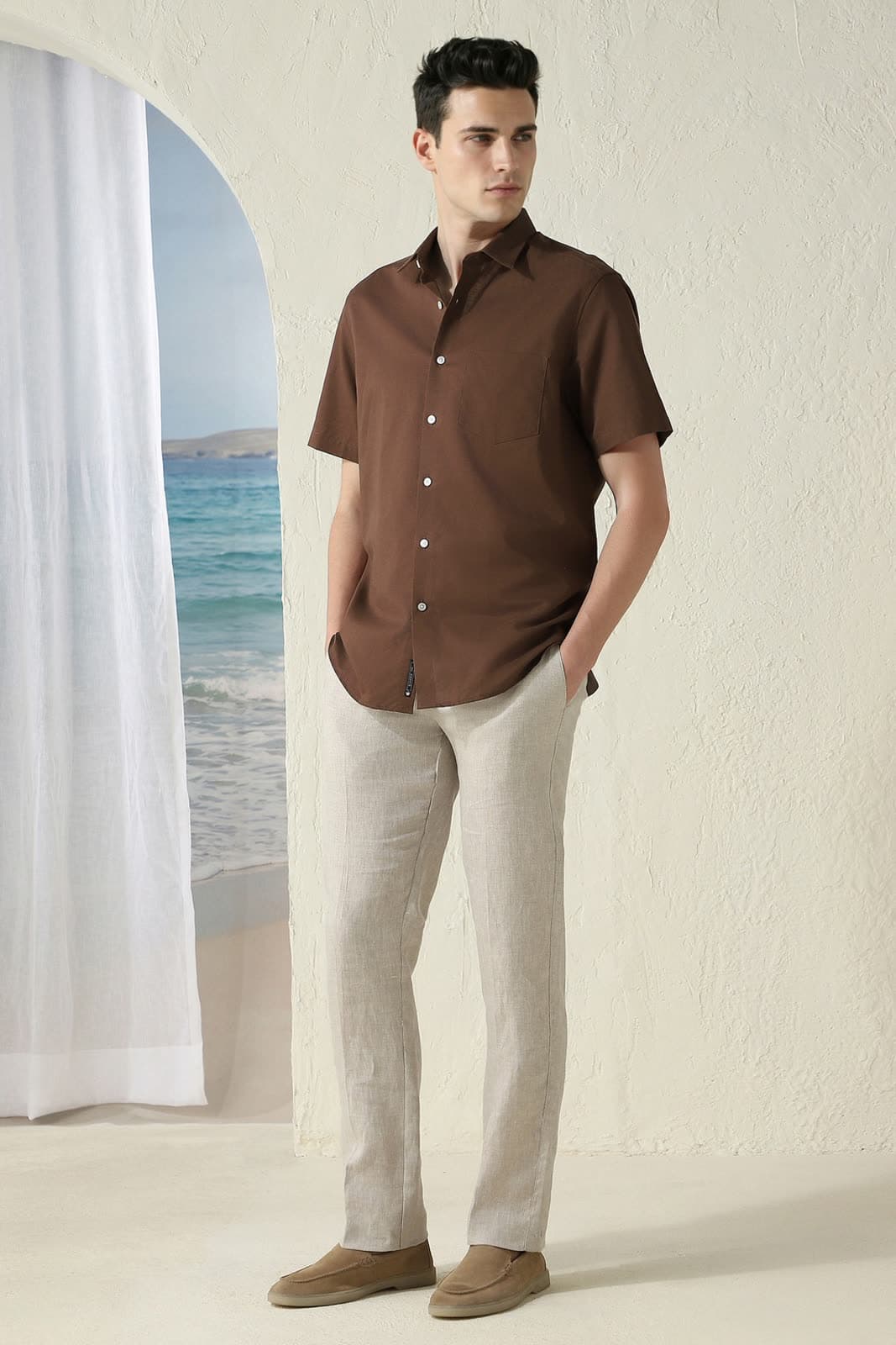 AI model wearing a real garment — live on Louis Philippe