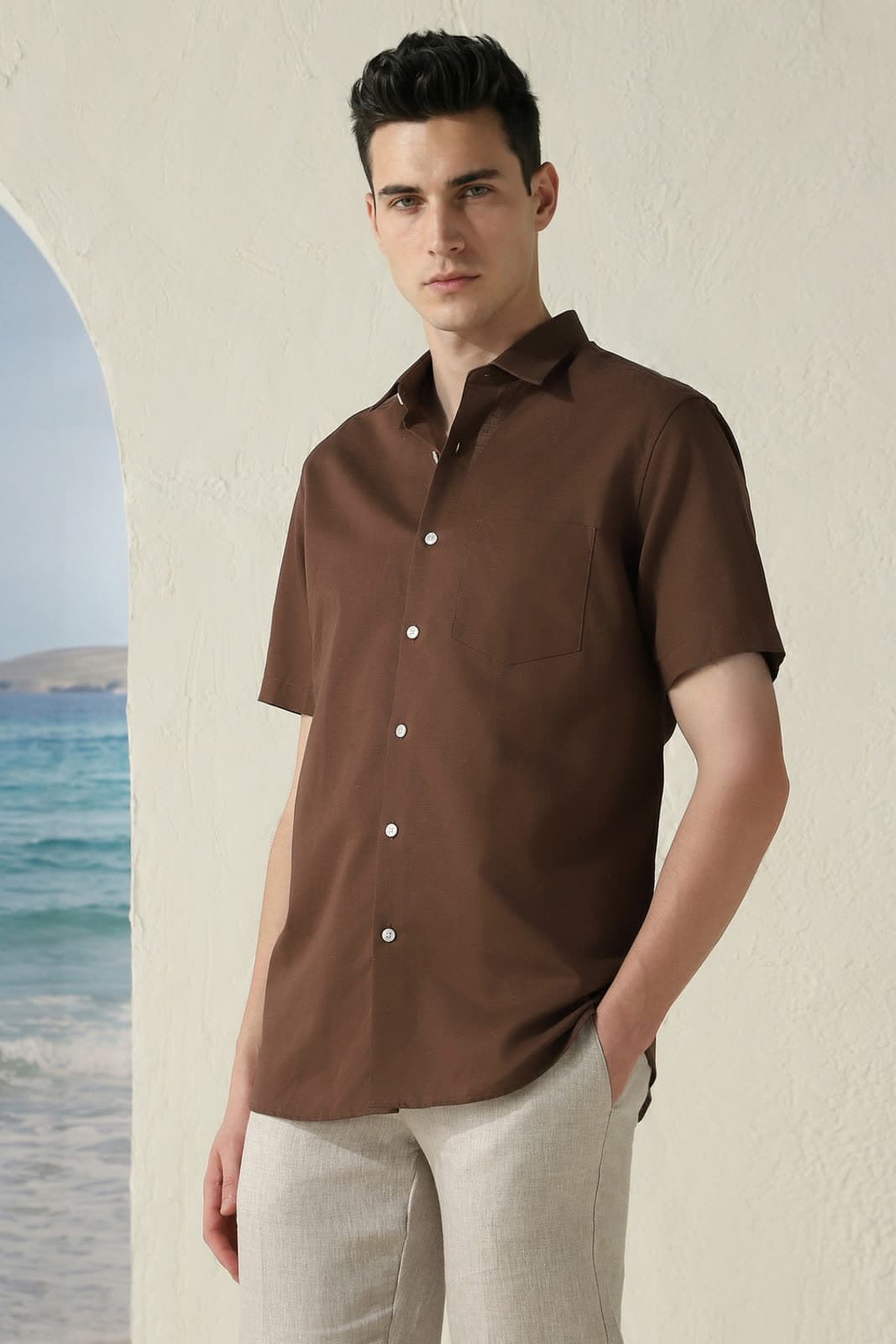 AI model wearing a real garment — live on Louis Philippe